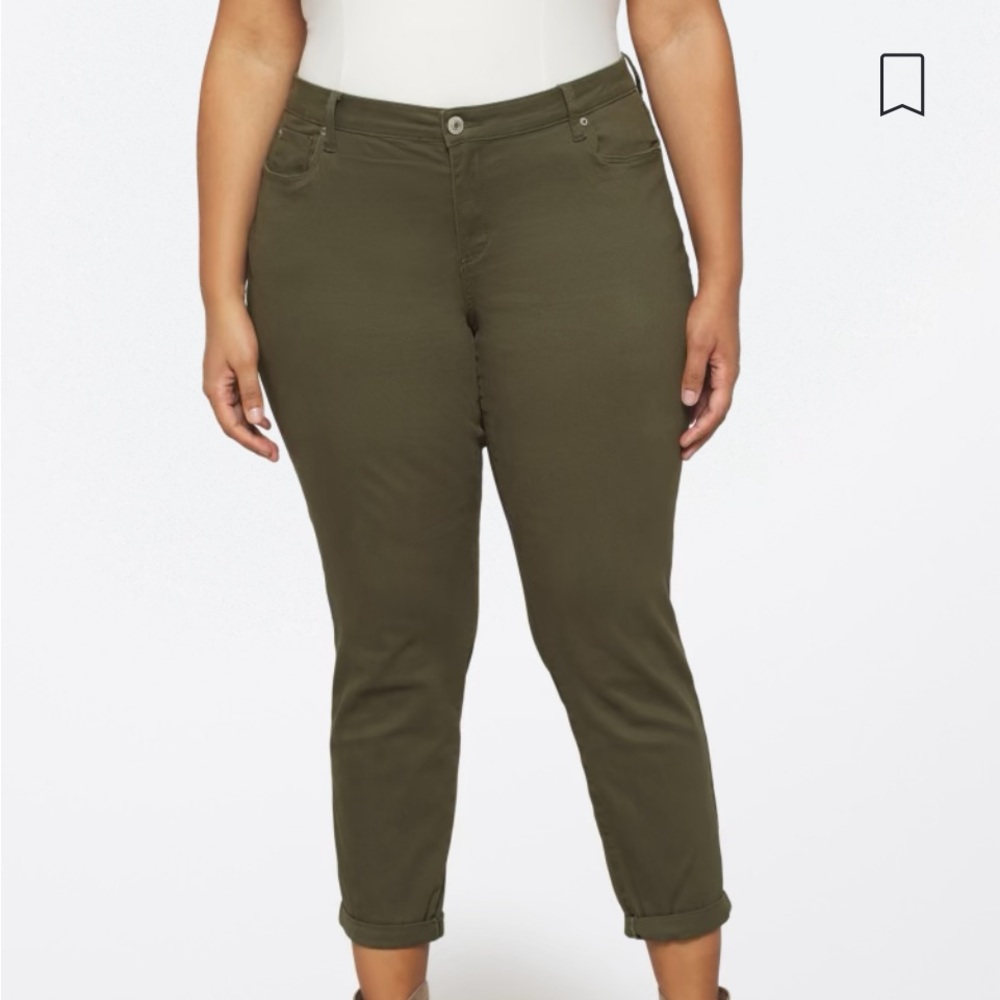 STS Blue Darren Roll Cuffed Girlfriend Jean, 34, 18, Olive
